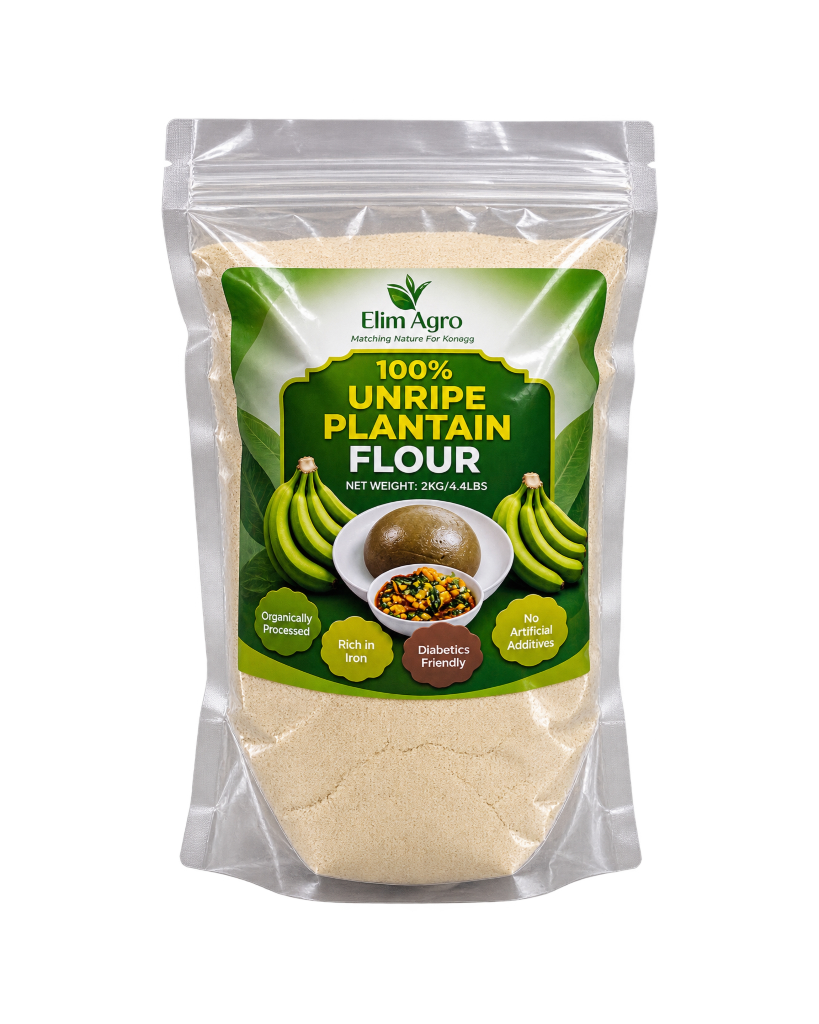 UNRIPE PLAINTAIN FUFU FLOUR - 5KG/11IBS