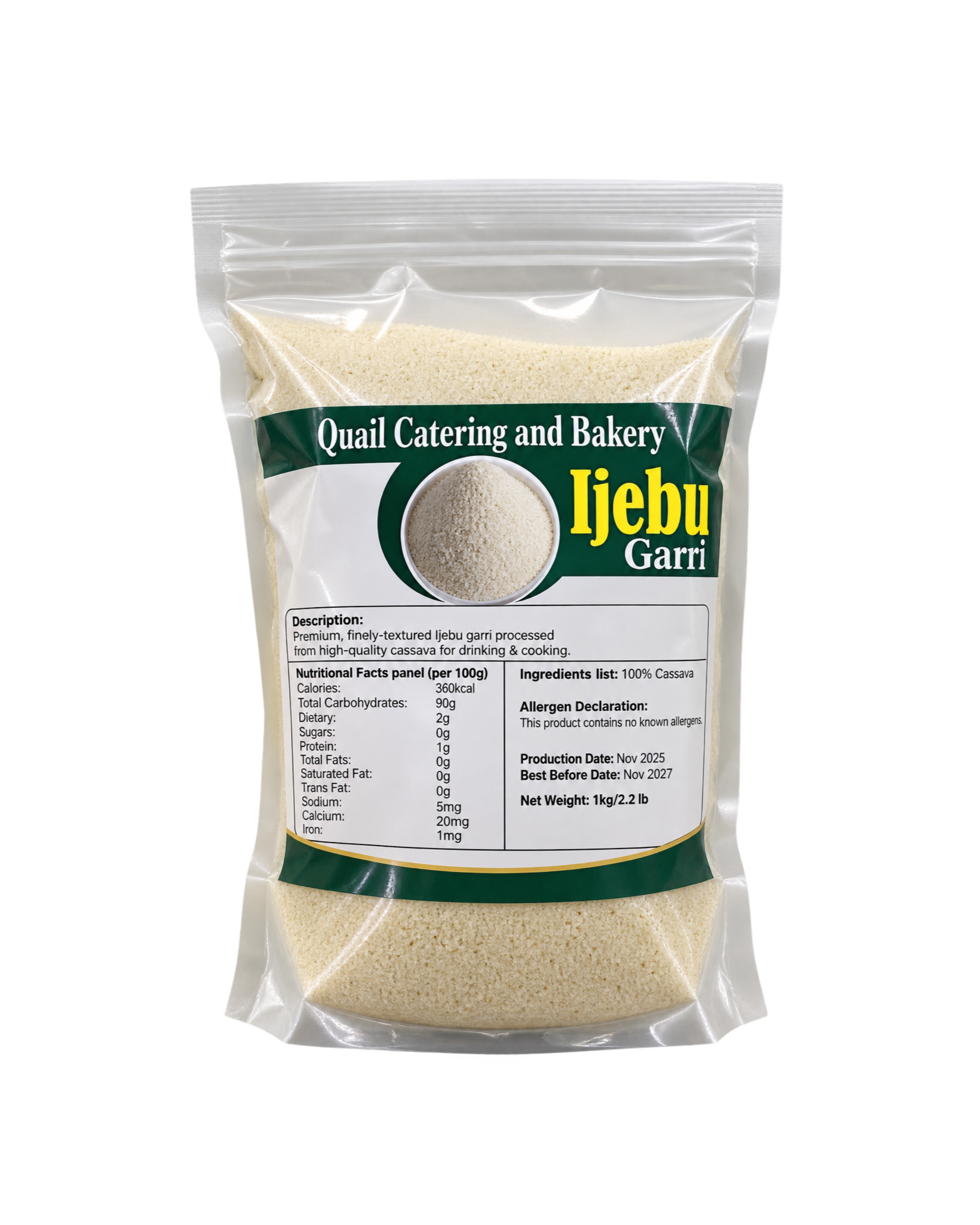 Quail authentic Ijebu garri