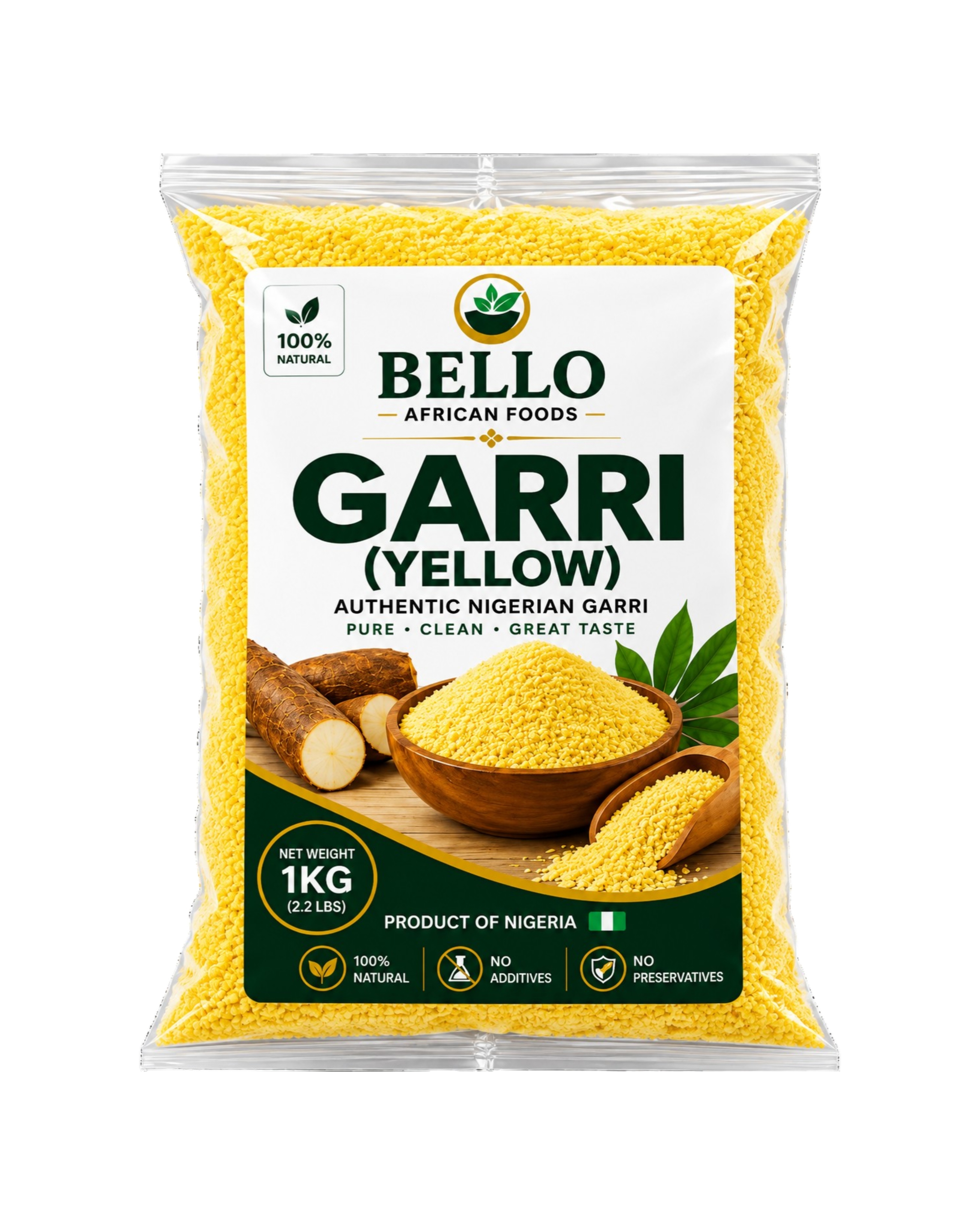 Bello African Foods Garri (Yellow) -1kg