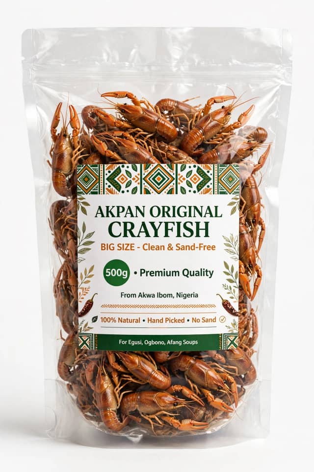 Original Nigerian Crayfish - 500g - Clean & Sand-Free