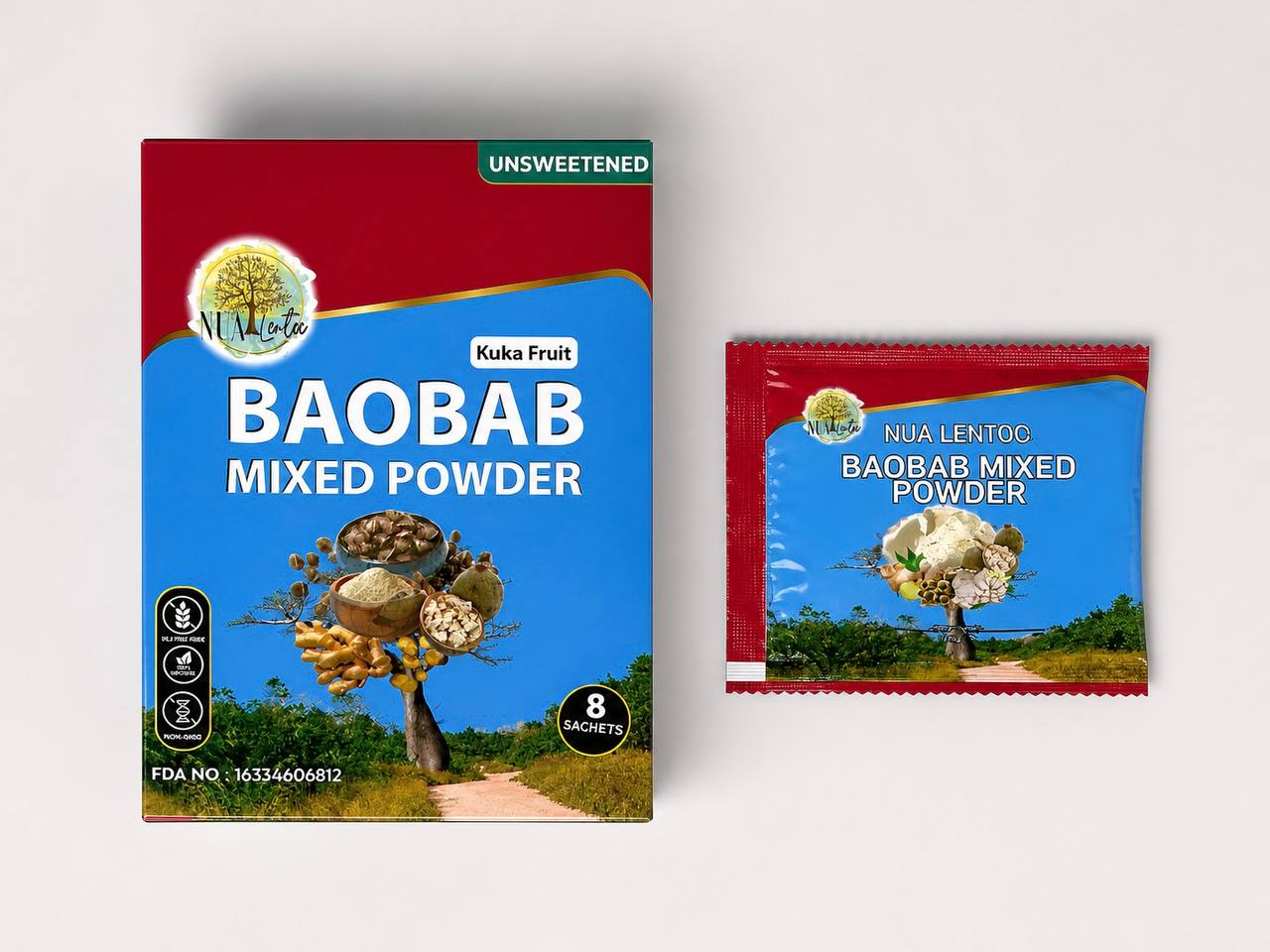 Unsweetened NUA Lentoc Baobab Mixed Fruit Powder