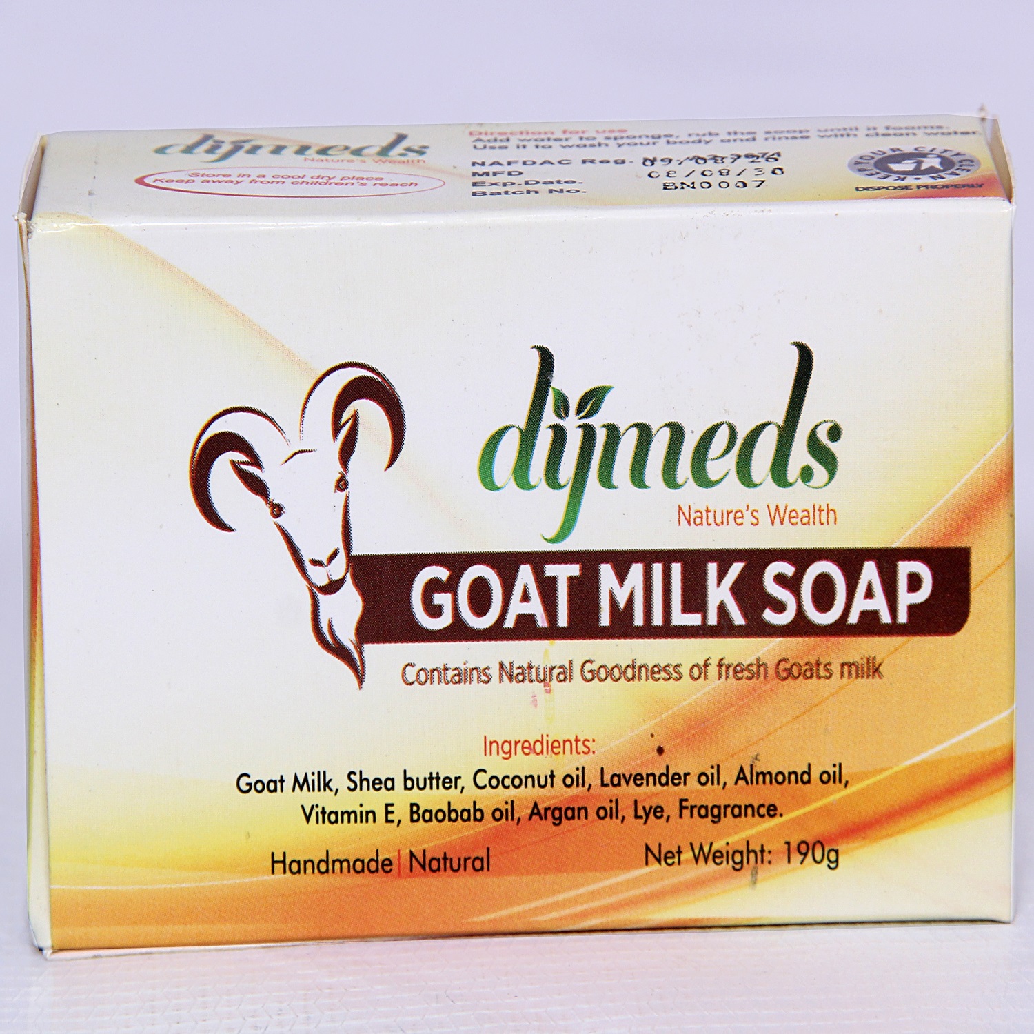 Dijmeds Goat Milk Soap with Shea Butter – 190g