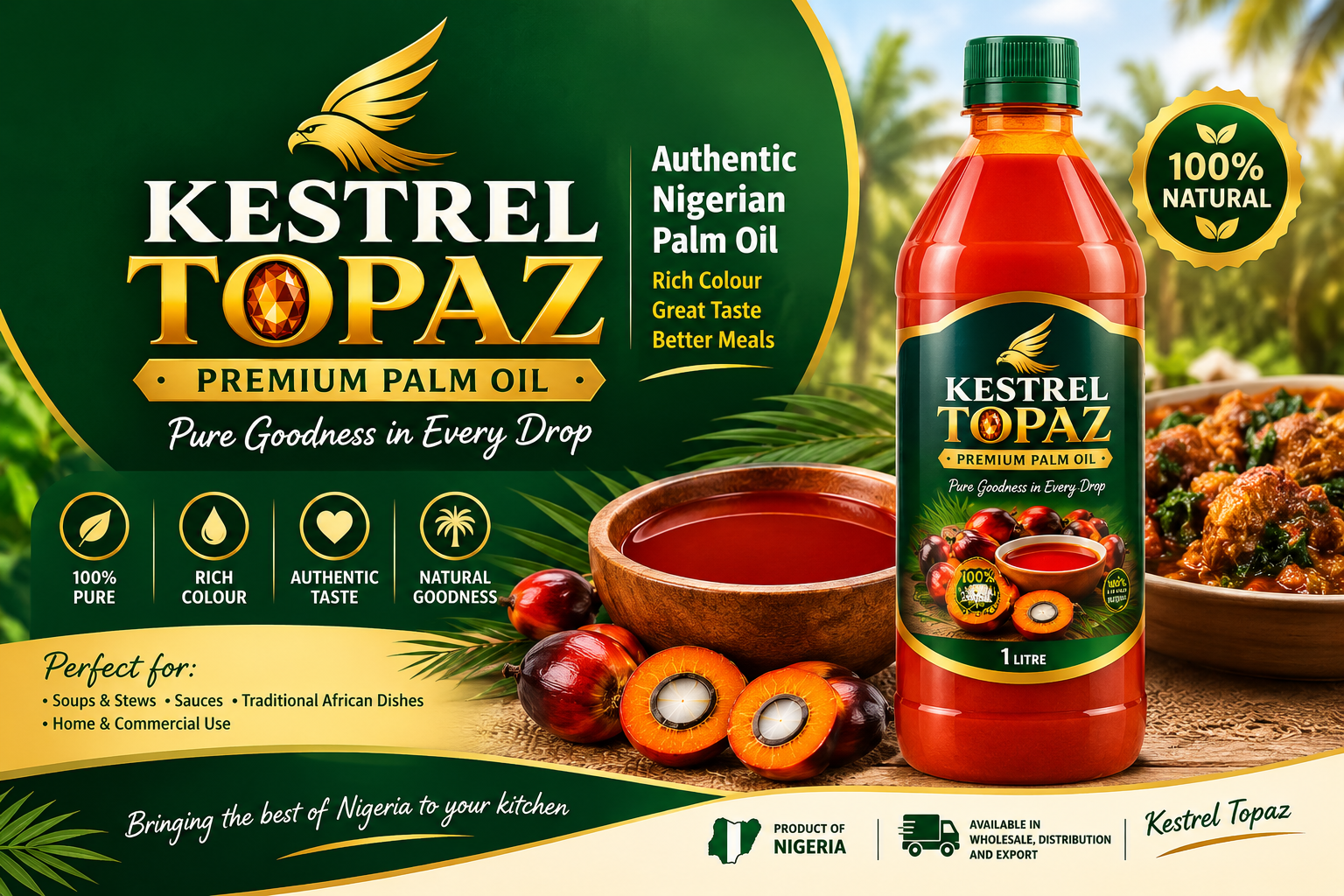 Kestrel Topaz Premium Palm Oil - Carton of 12