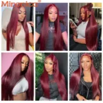 Straight Human Hair Bundles Brazlian Hair Extensions for African American 99J# Remy Hair Weaving Weft Human Hair Natural Pieces - Image 5