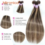 Bone Straight Highlight P4/27 Human Hair 1/3/4Bundles Brazilian Human Remy Hair Extension for African American Women 100G/Pcs - Image 6