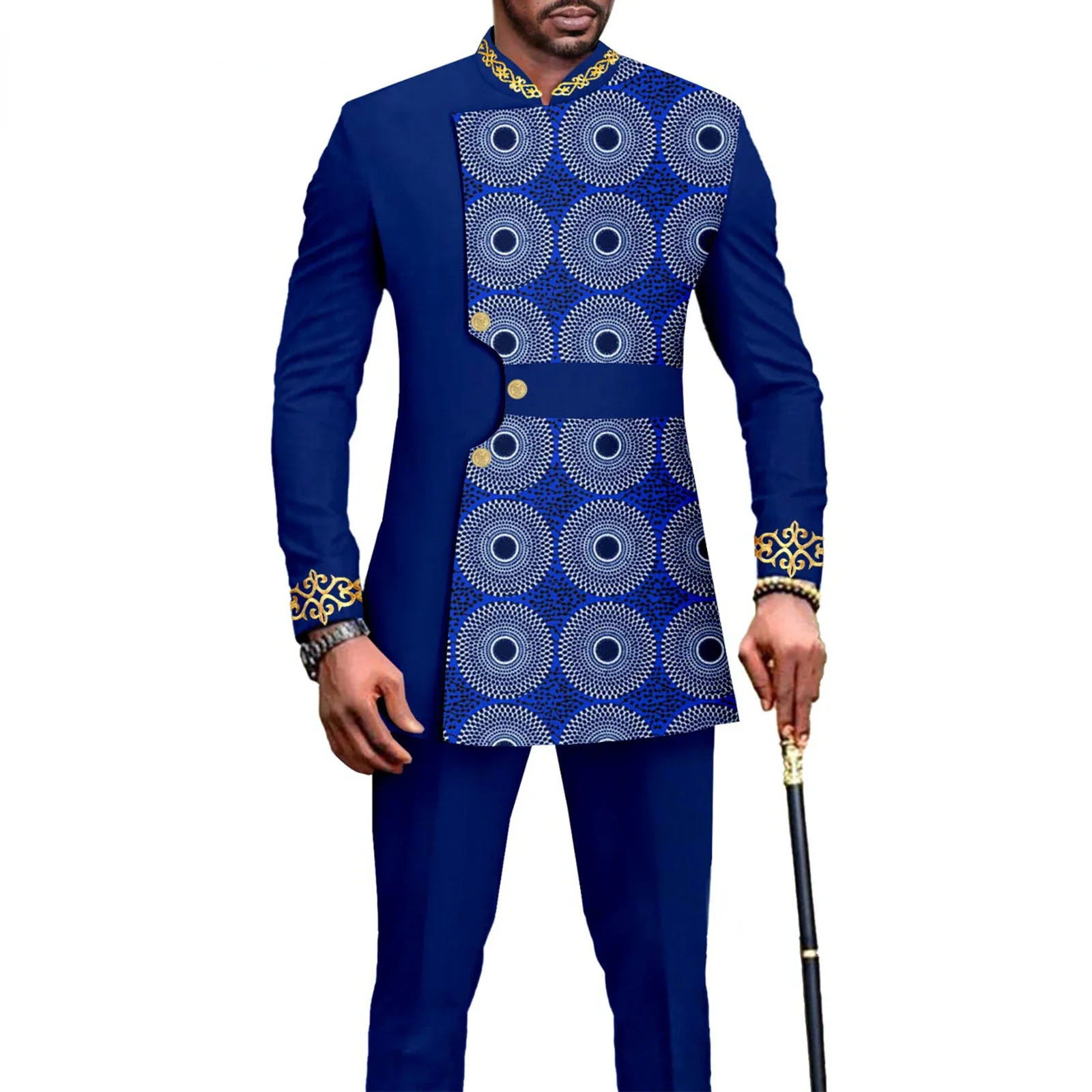 kf-S457860efbd4f42cd972366d4bc9129d60-New-Casual-Fashion-African-Men-Suit-Slim-Line-Sudaderas-Para-Hombres-Men-Clothing-Conjuntos-De-Pantalones New Casual Fashion African Men Suit Slim Line Sudaderas Para Hombres Men Clothing Conjuntos De Pantalones 남성의류 Clothes - Image 2