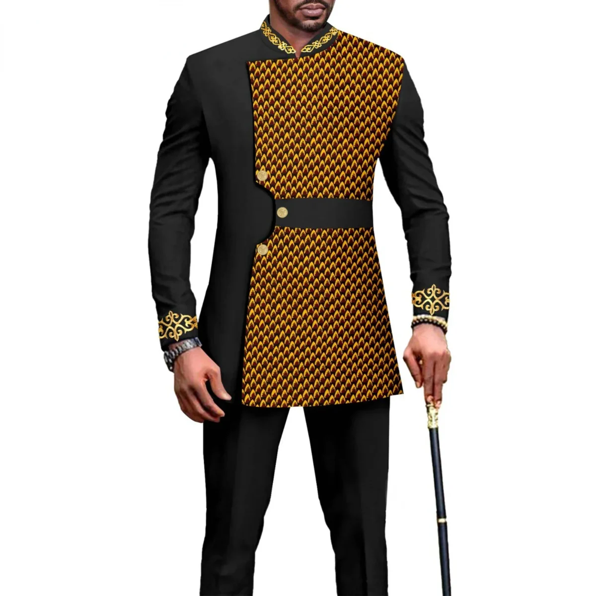 New Casual Fashion African Men Suit Slim Line Sudaderas Para Hombres Men Clothing Conjuntos De Pantalones 남성의류 Clothes - Image 1
