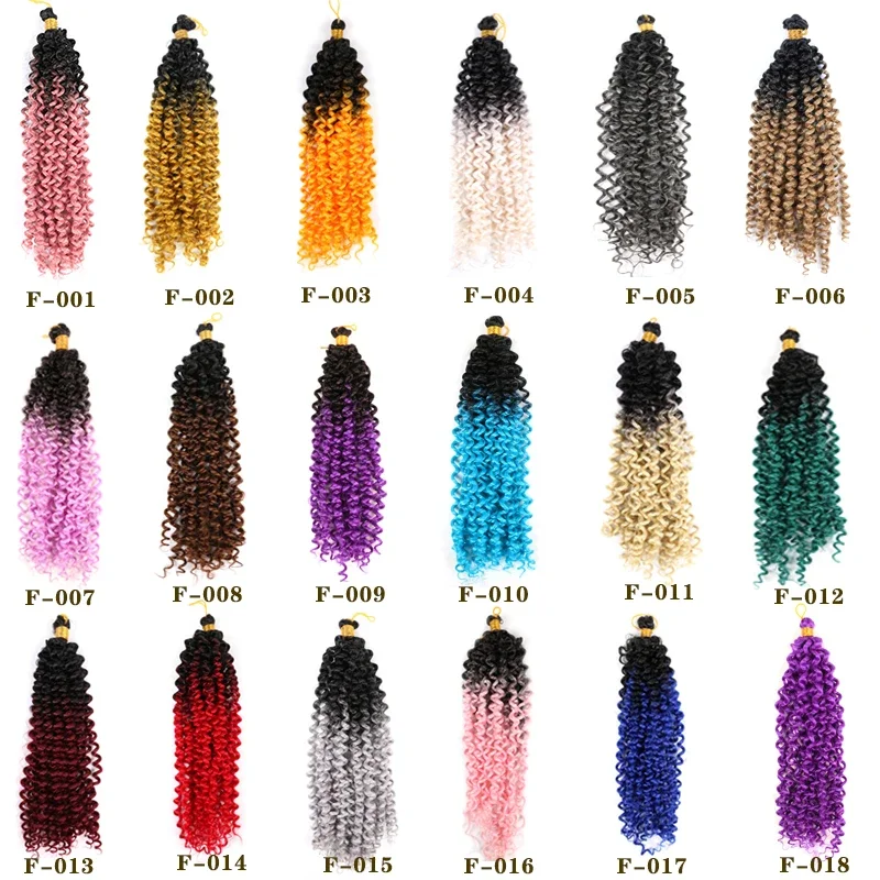 kf-S96ae912ded4147ed8d2728e40be632ccj-14-Inch-Water-Twist-Deep-Wave-Braiding-Hair-Natural-Synthetic-Hair-For-Weaving-Crochet-Braid-Ombre 14 Inch Water Twist Deep Wave Braiding Hair Natural Synthetic Hair For Weaving Crochet Braid Ombre Blue African Curls - Image 5
