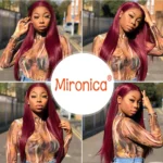 Straight Human Hair Bundles Brazlian Hair Extensions for African American 99J# Remy Hair Weaving Weft Human Hair Natural Pieces - Image 3