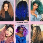 14 Inch Water Twist Deep Wave Braiding Hair Natural Synthetic Hair For Weaving Crochet Braid Ombre Blue African Curls - Image 2