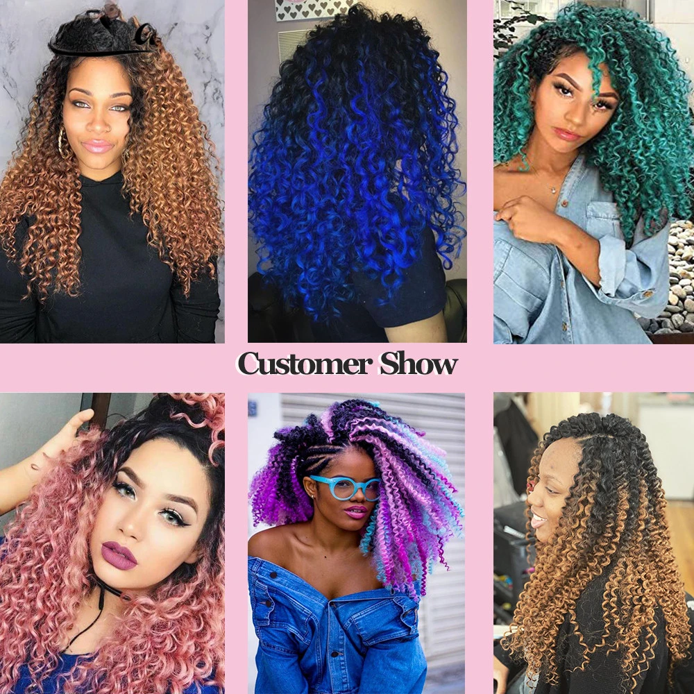 kf-Sbe87d503fbb7465089939795ef17da0cQ-14-Inch-Water-Twist-Deep-Wave-Braiding-Hair-Natural-Synthetic-Hair-For-Weaving-Crochet-Braid-Ombre 14 Inch Water Twist Deep Wave Braiding Hair Natural Synthetic Hair For Weaving Crochet Braid Ombre Blue African Curls - Image 2