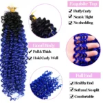 14 Inch Water Twist Deep Wave Braiding Hair Natural Synthetic Hair For Weaving Crochet Braid Ombre Blue African Curls - Image 3