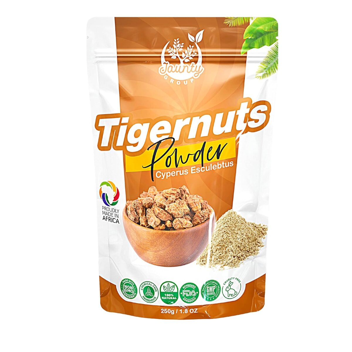 Jaunty Tiger Nut Flour 250g no GMO GLUTEN FREE | superfine great for Baking, Pancake, Muffin and General baking. - Image 1