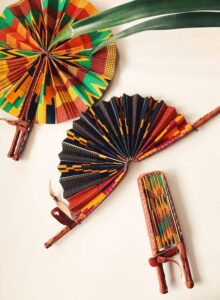 African print hand fan