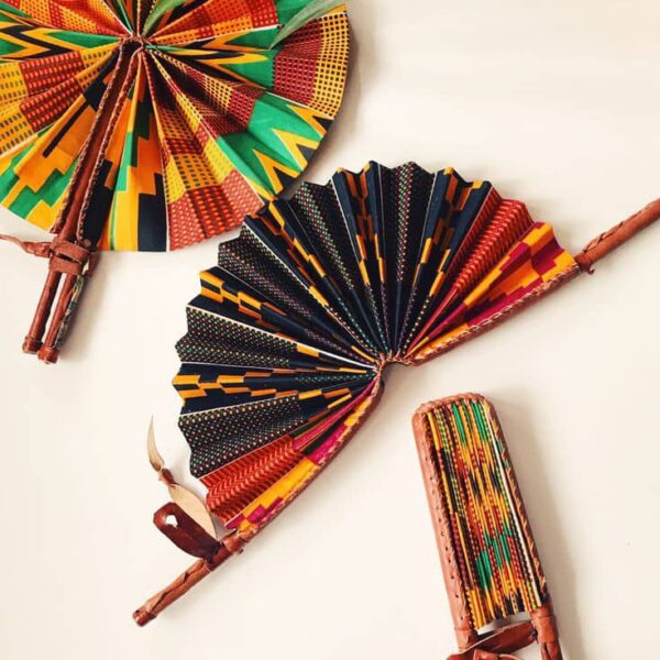 African print hand fan