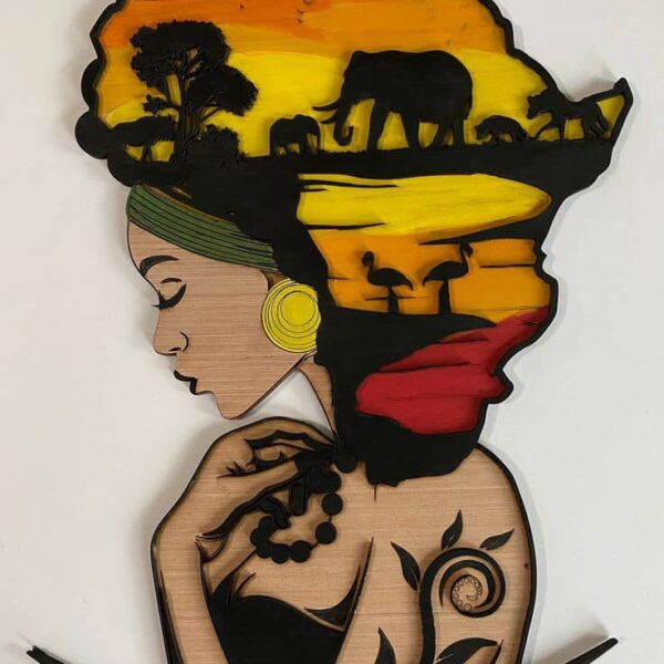 African Map Wooden Image