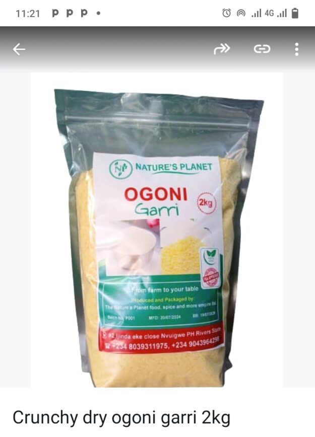 Nature's planet ogoni garri