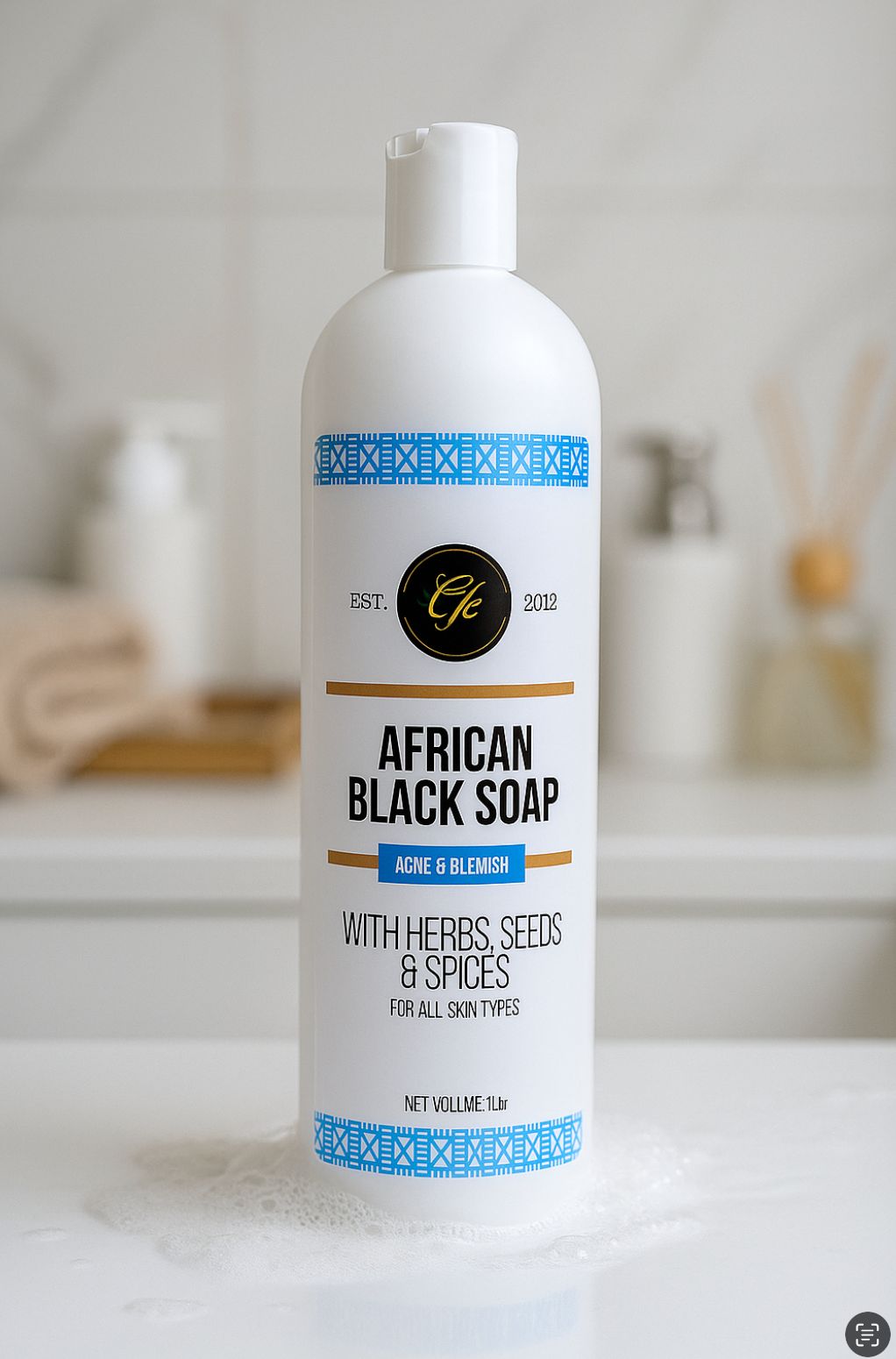 Efe African Black Soap Bath Gel - Acne & Blemish Cleanser
