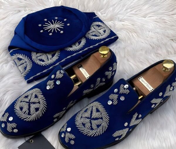 Luxury beaded complete shoe and Cap