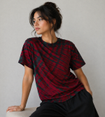 A bold red and black tie-dye T-shirt for Kids and Adults - Image 3