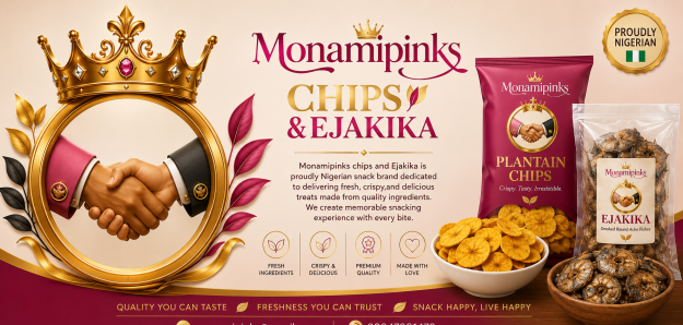 Monamipinks plantain chips and Ejakika.